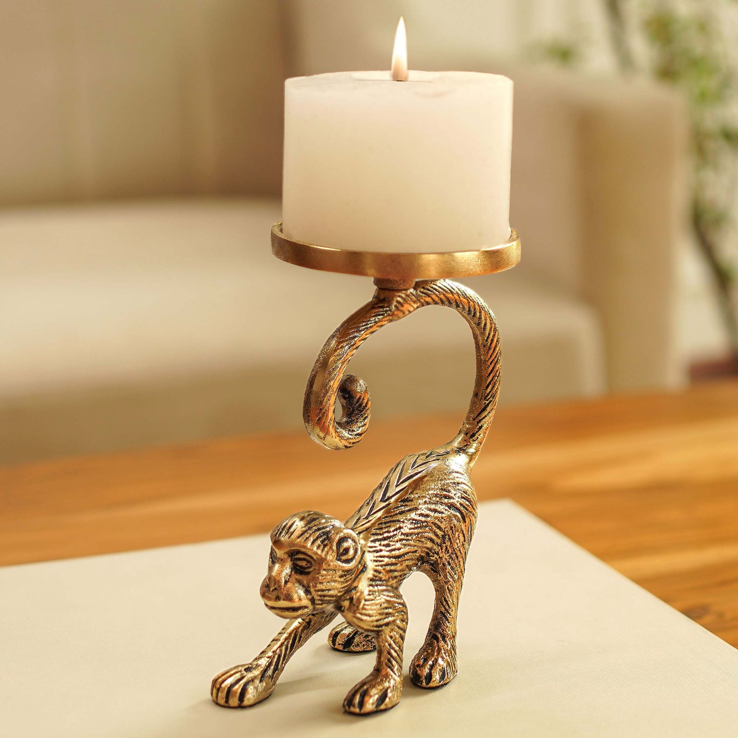 Metal Monkey Candle Holder