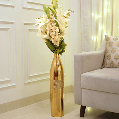Metal Tall Floor Vase