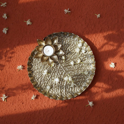 Lotus Leaf Metal Thali