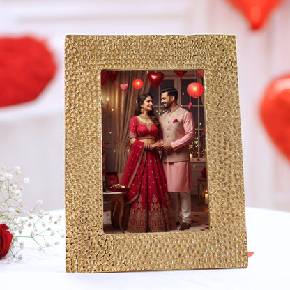 Hammered Photo Frame, Gold, Large