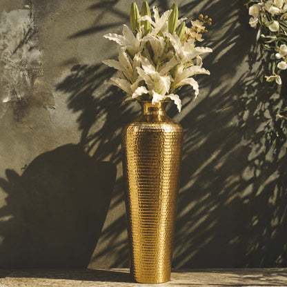 Metal Hammered Floor Vase