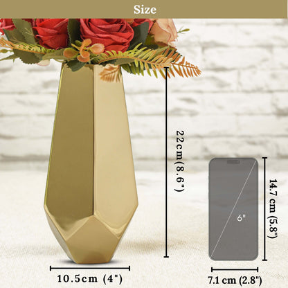 Stainless Steel Prism Glow Vase, Gold