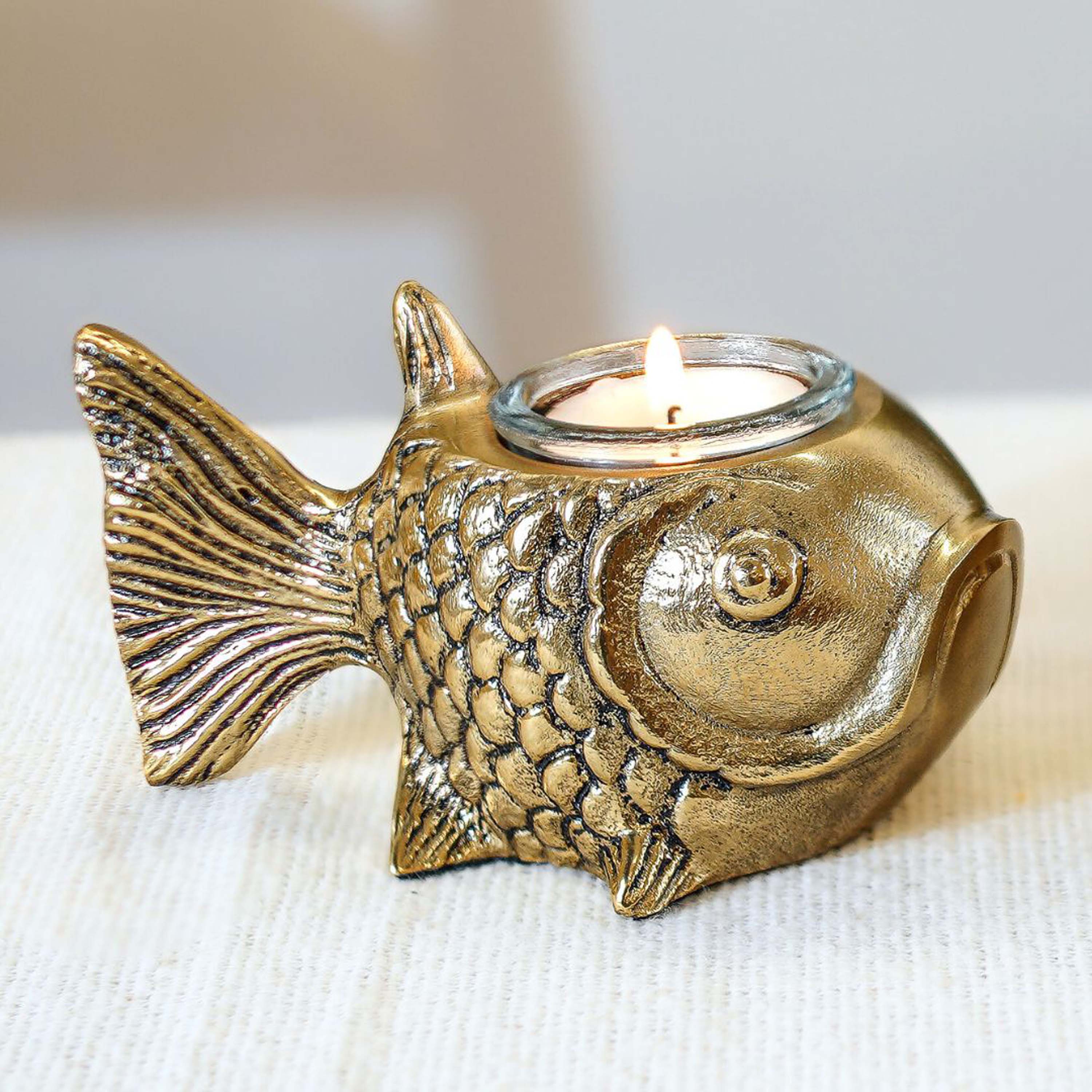 Metal Fish Candle Holder