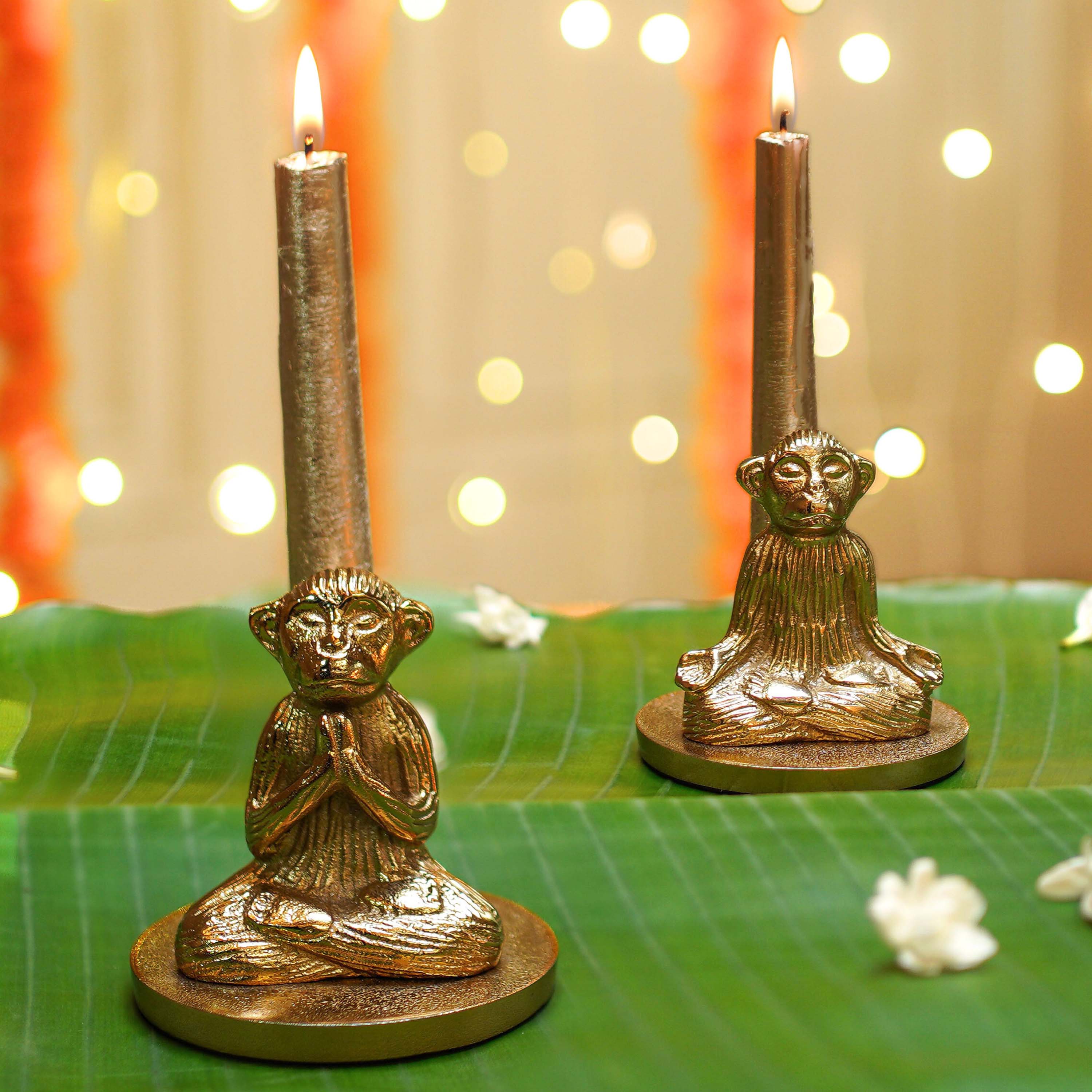 Yoga Monkey Candle Holder, Set