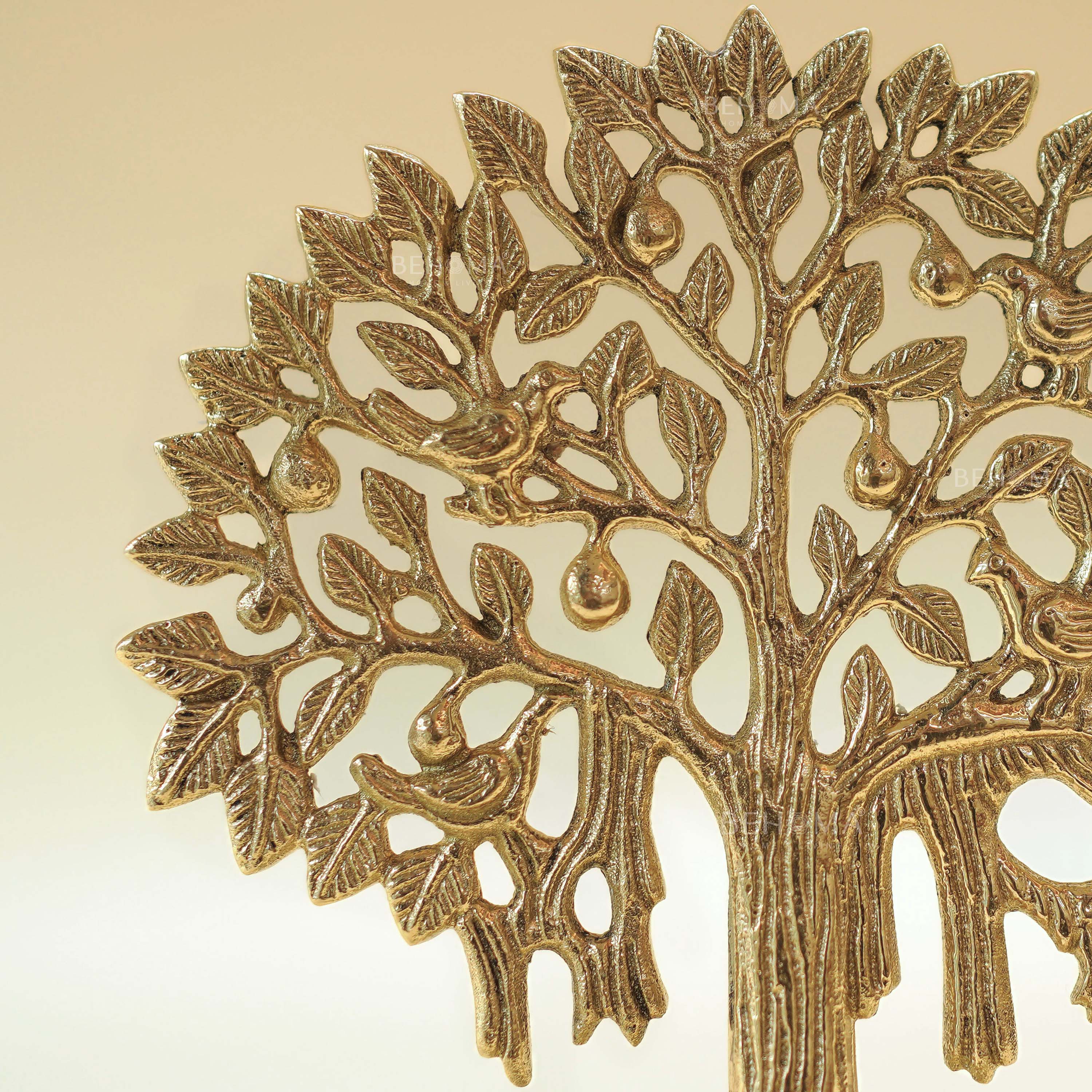 Pure Brass Kalpvriksh with Birds (7 inch)