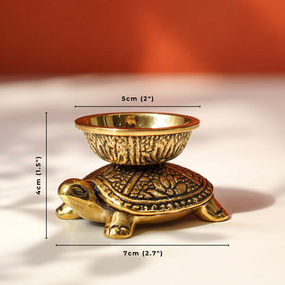 Pure Brass Turtle Diya