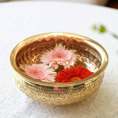 Metal Urli, Metal urli bowl, Floating flower urli, Traditional urli bowl