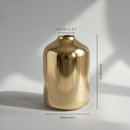 Metal Golden Bottle Flower Vase