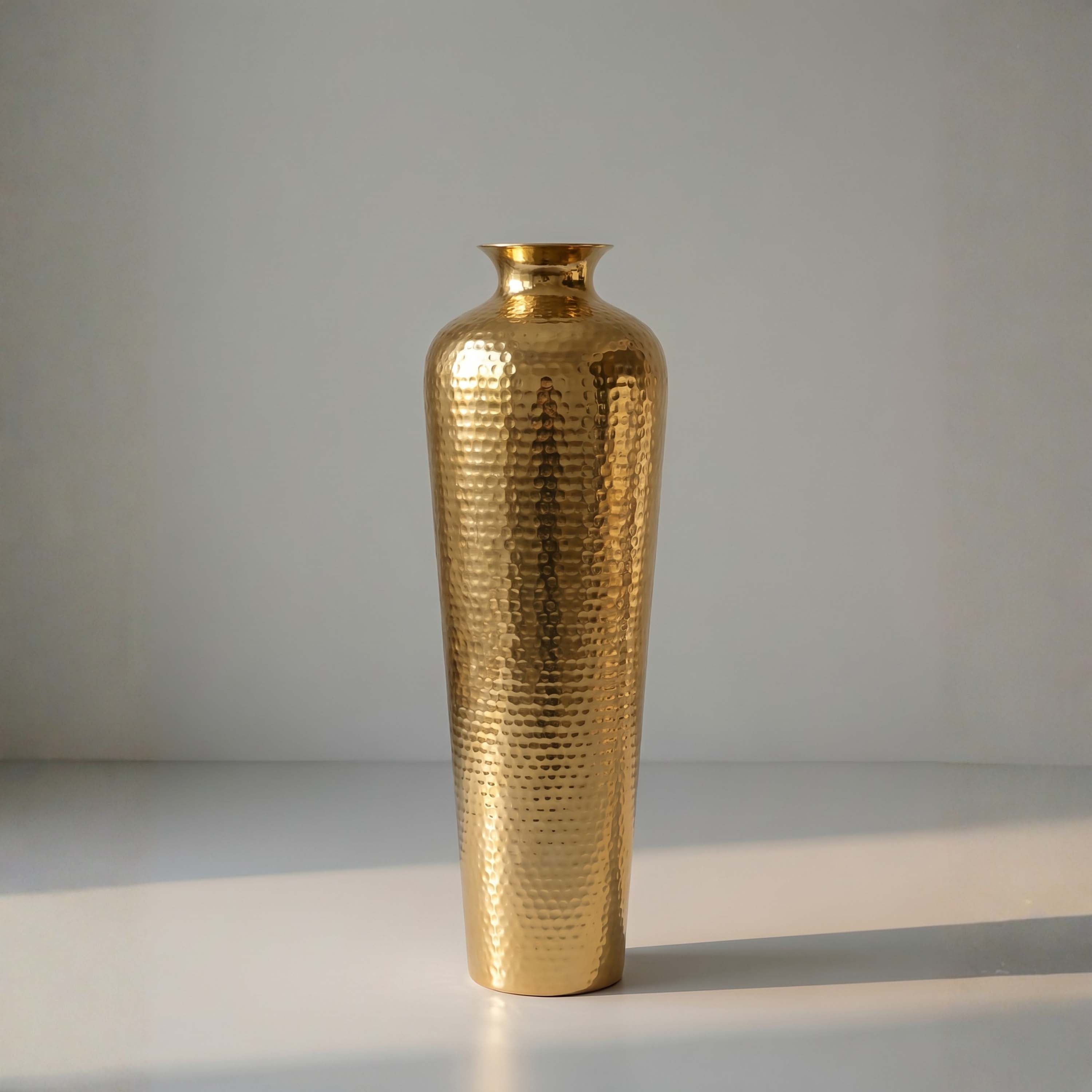 Metal Hammered Floor Vase