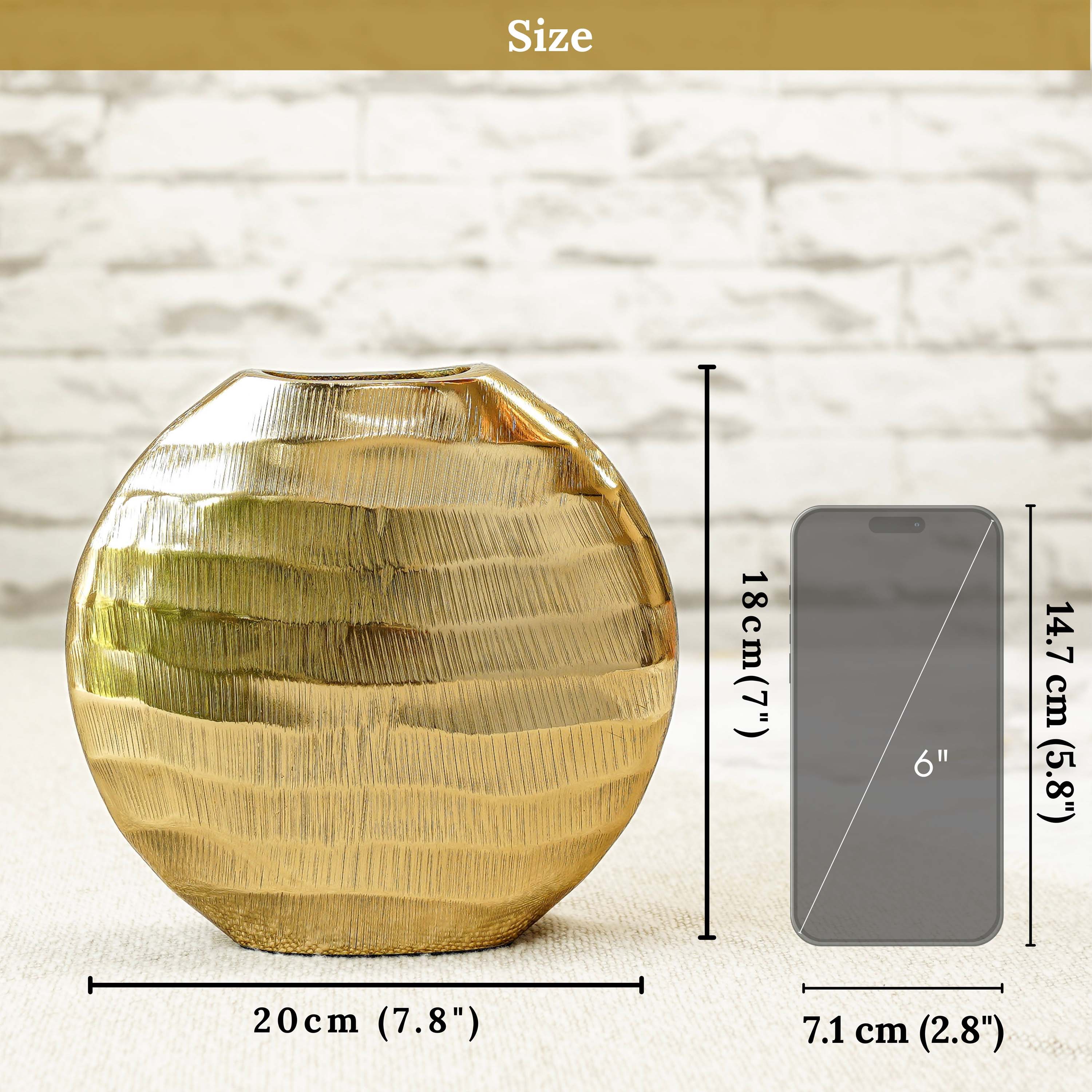 Golden Waves Flower Vase