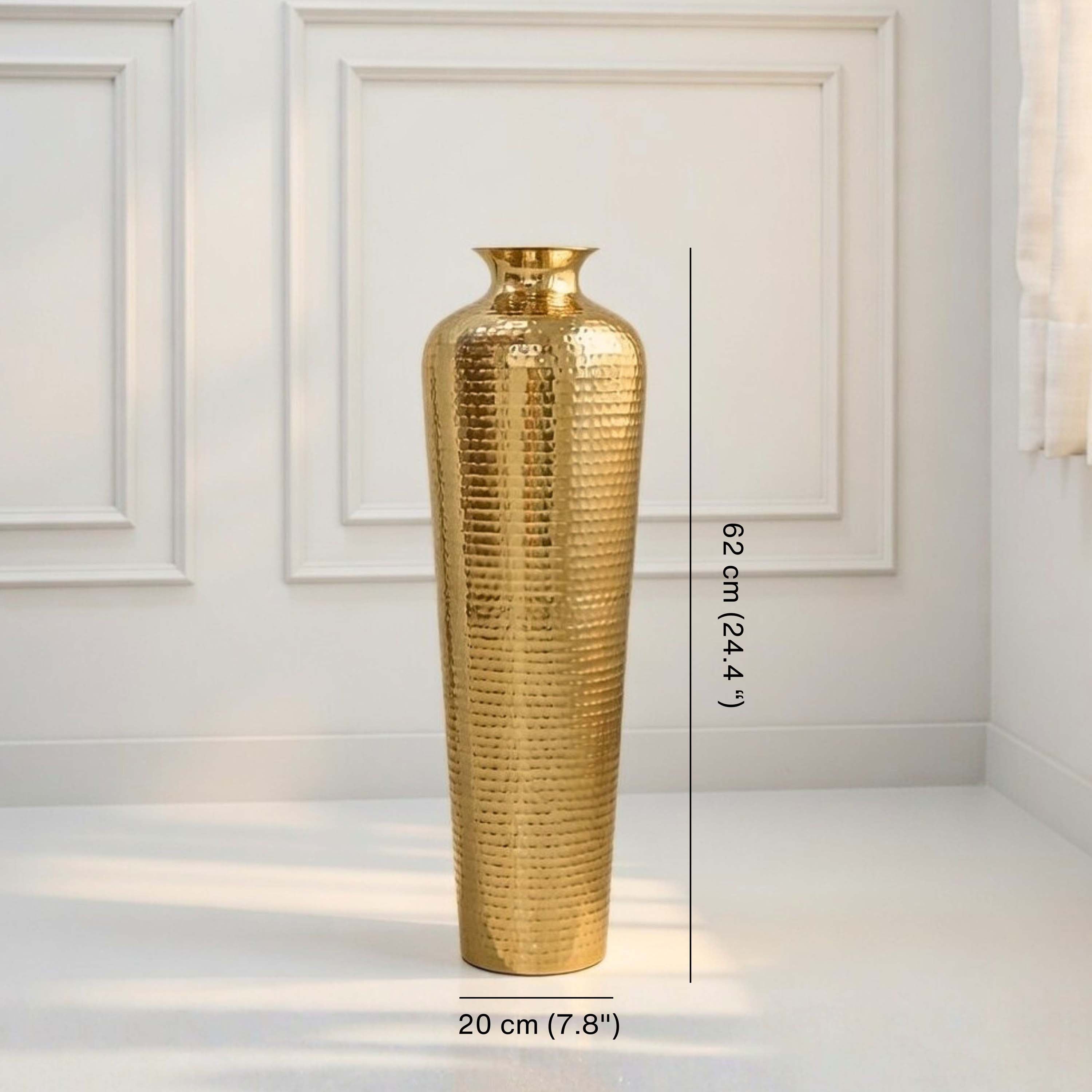 Metal Hammered Floor Vase