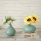 Mist green flower vase with flower set of 2 
