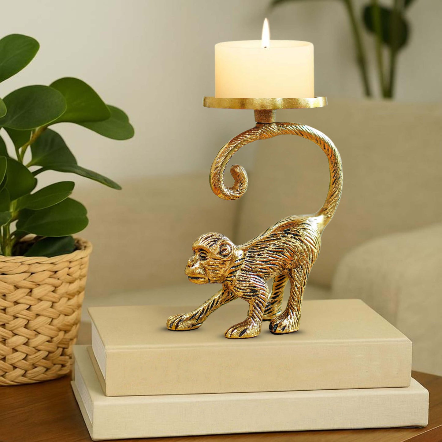 Metal Monkey Candle Holder
