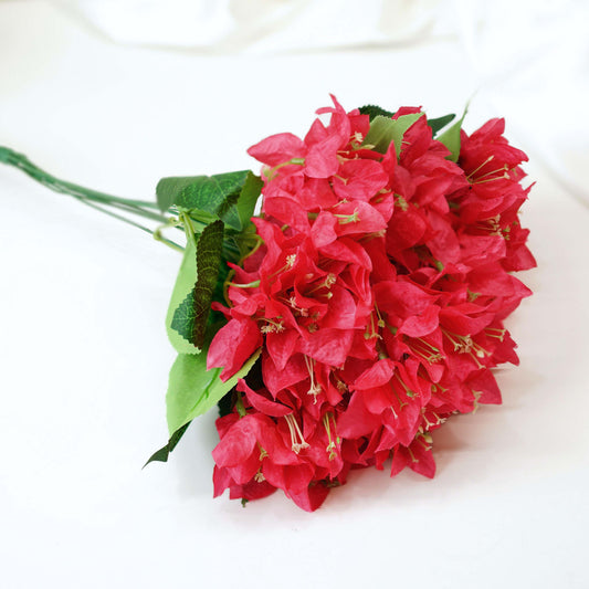 Combo of Ribbed Metal Vase and Bougainvillea