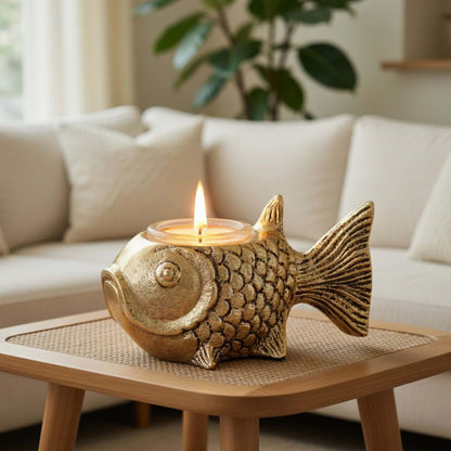 Metal Fish Candle Holder