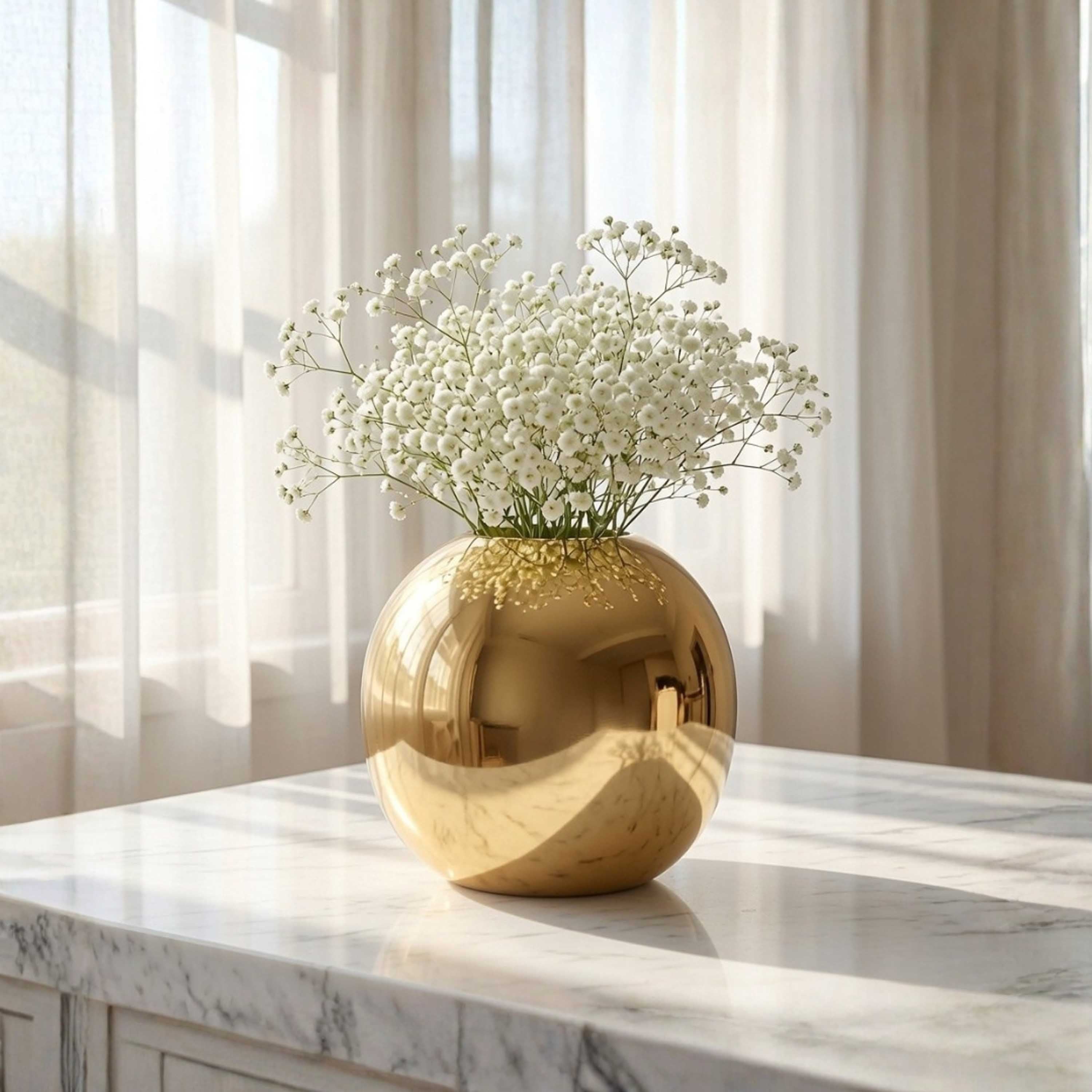 Metal Flower Vase Large | Gold