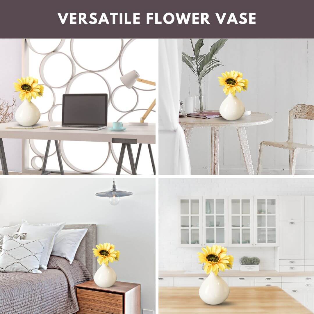 White flower vase tall 