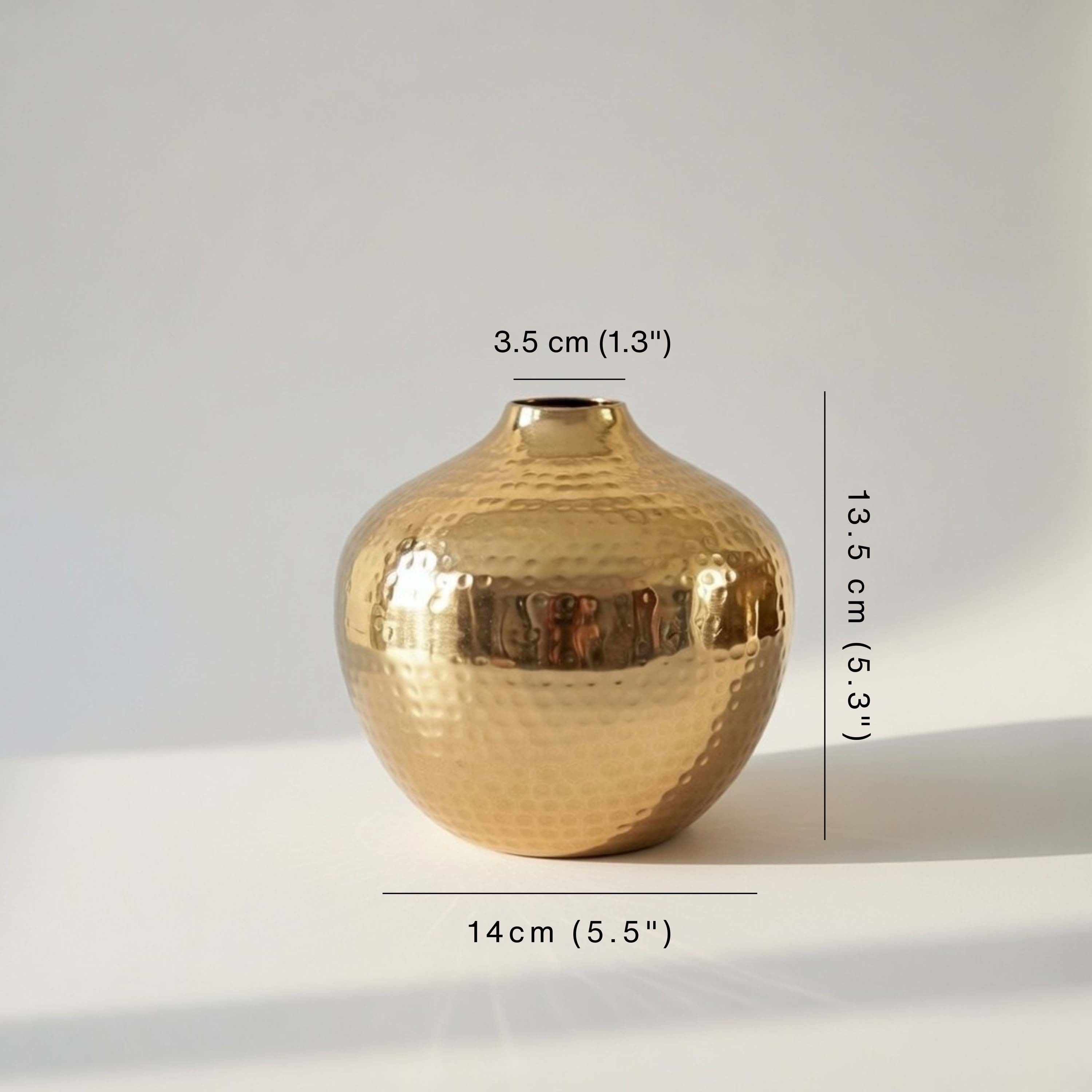 Hammered Metal Flower Vase