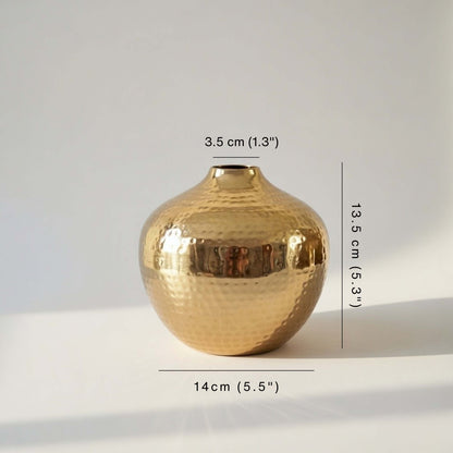 Hammered Metal Flower Vase