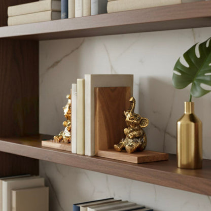 Elephant bookends set