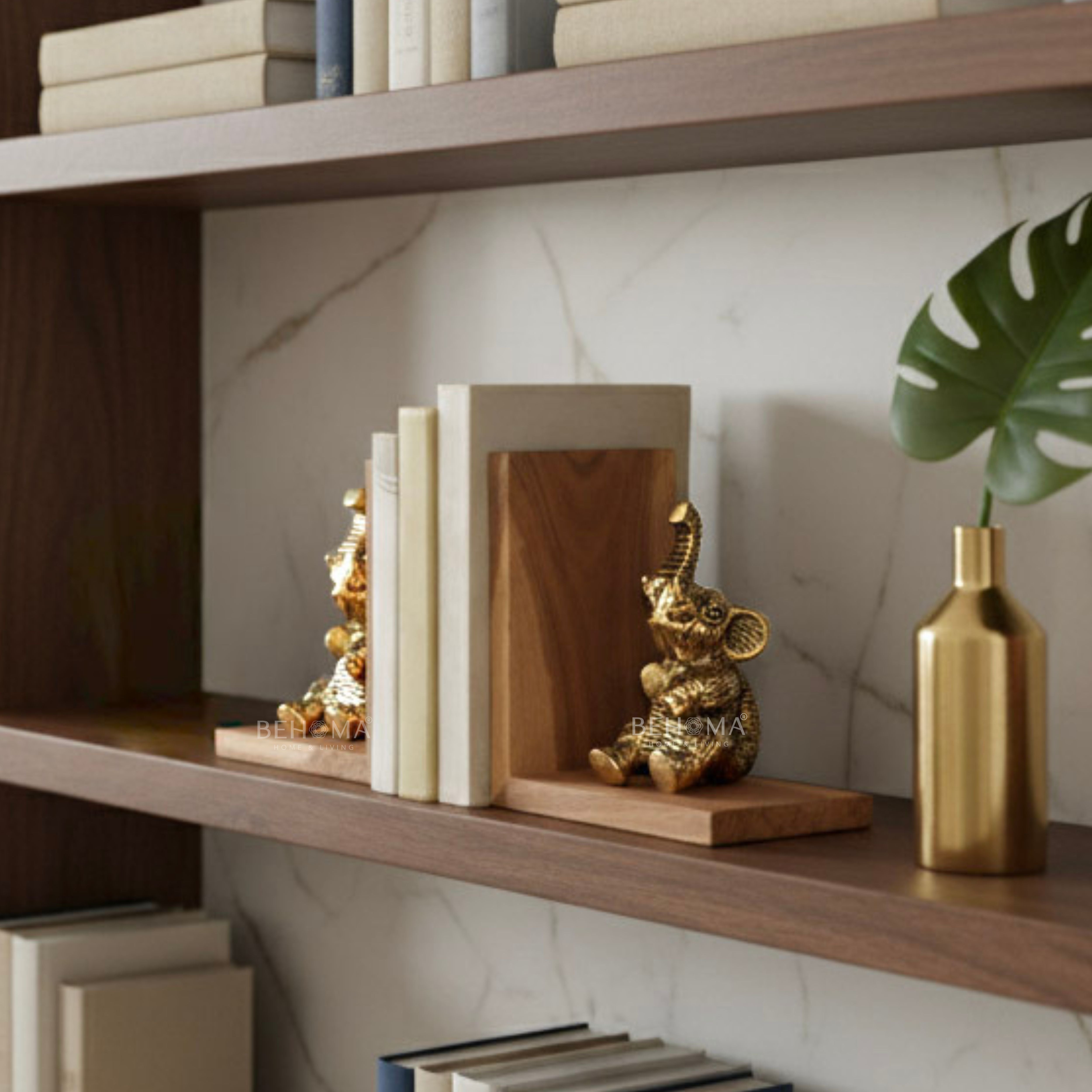 Elephant bookends set