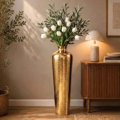 Metal Hammered Floor Vase