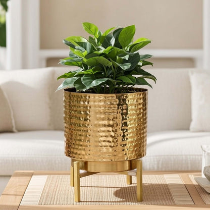 Hammered Metal Planter, Small (Planter Only)