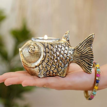 Metal Fish Candle Holder
