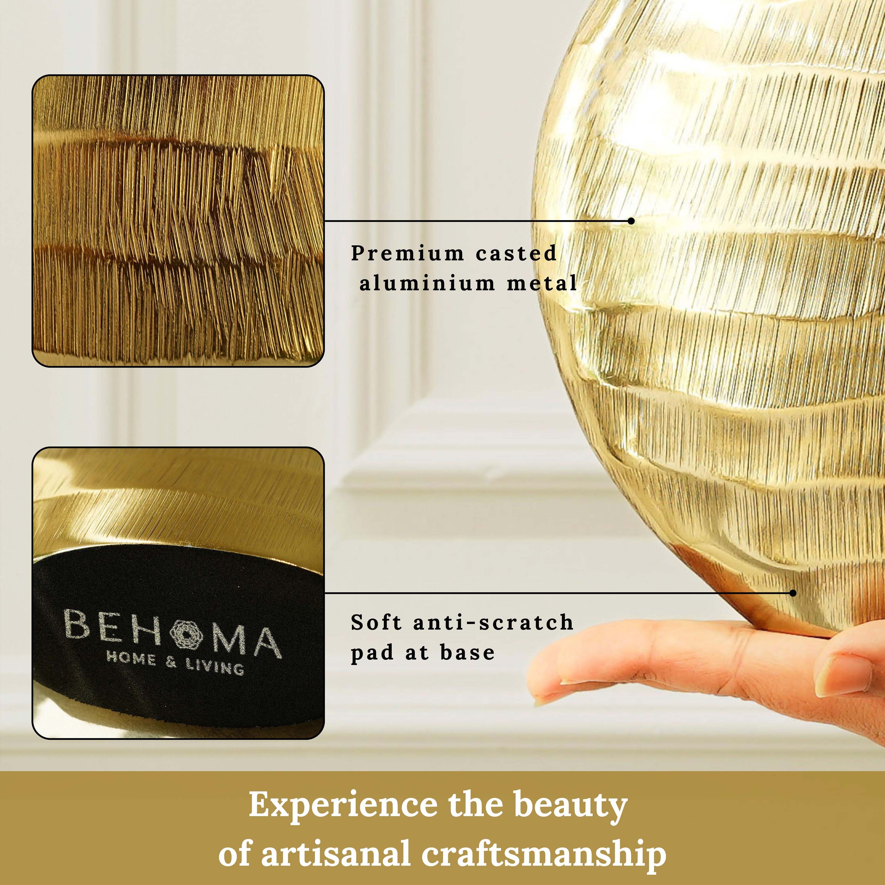 Golden Waves Flower Vase