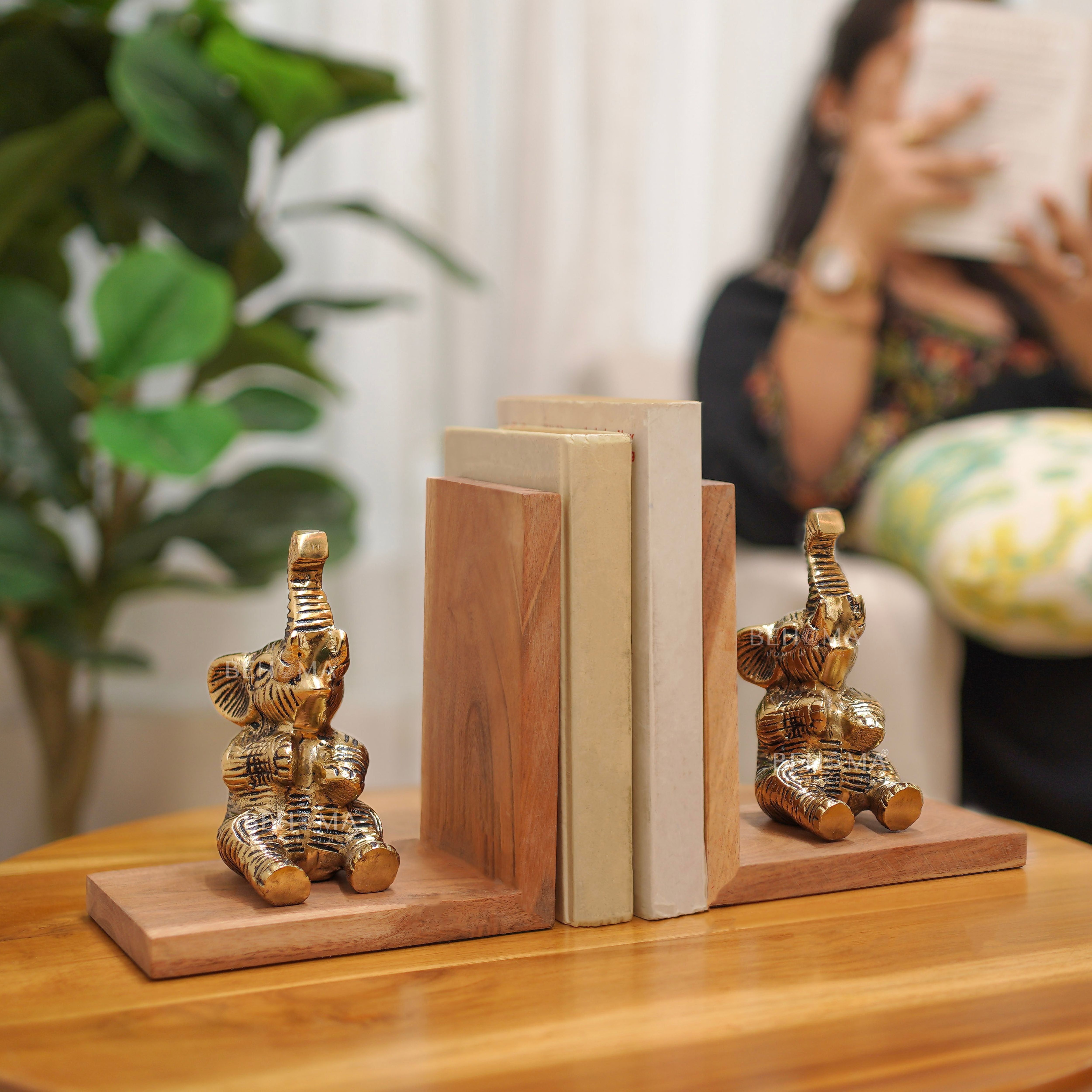 Elephant bookends set