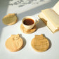 Sleepy Cat Wooden Coaster, Set of 4
