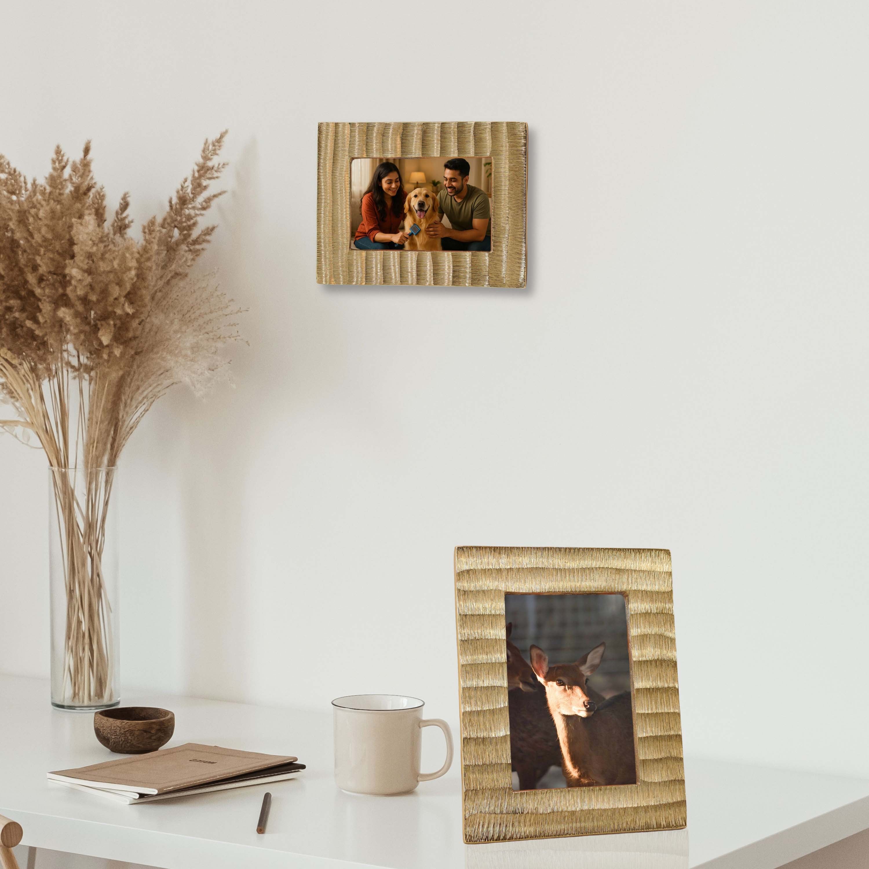 Wave Photo Frame, Gold, 4x6