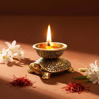 Pure Brass Turtle Diya