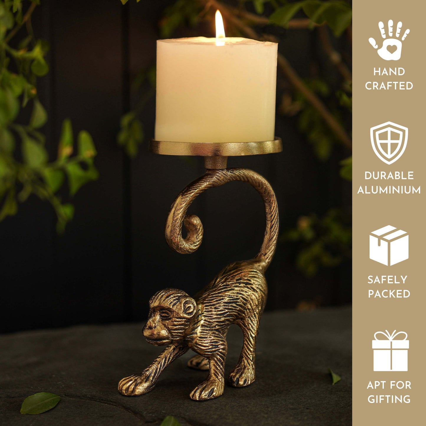 Metal Monkey Candle Holder