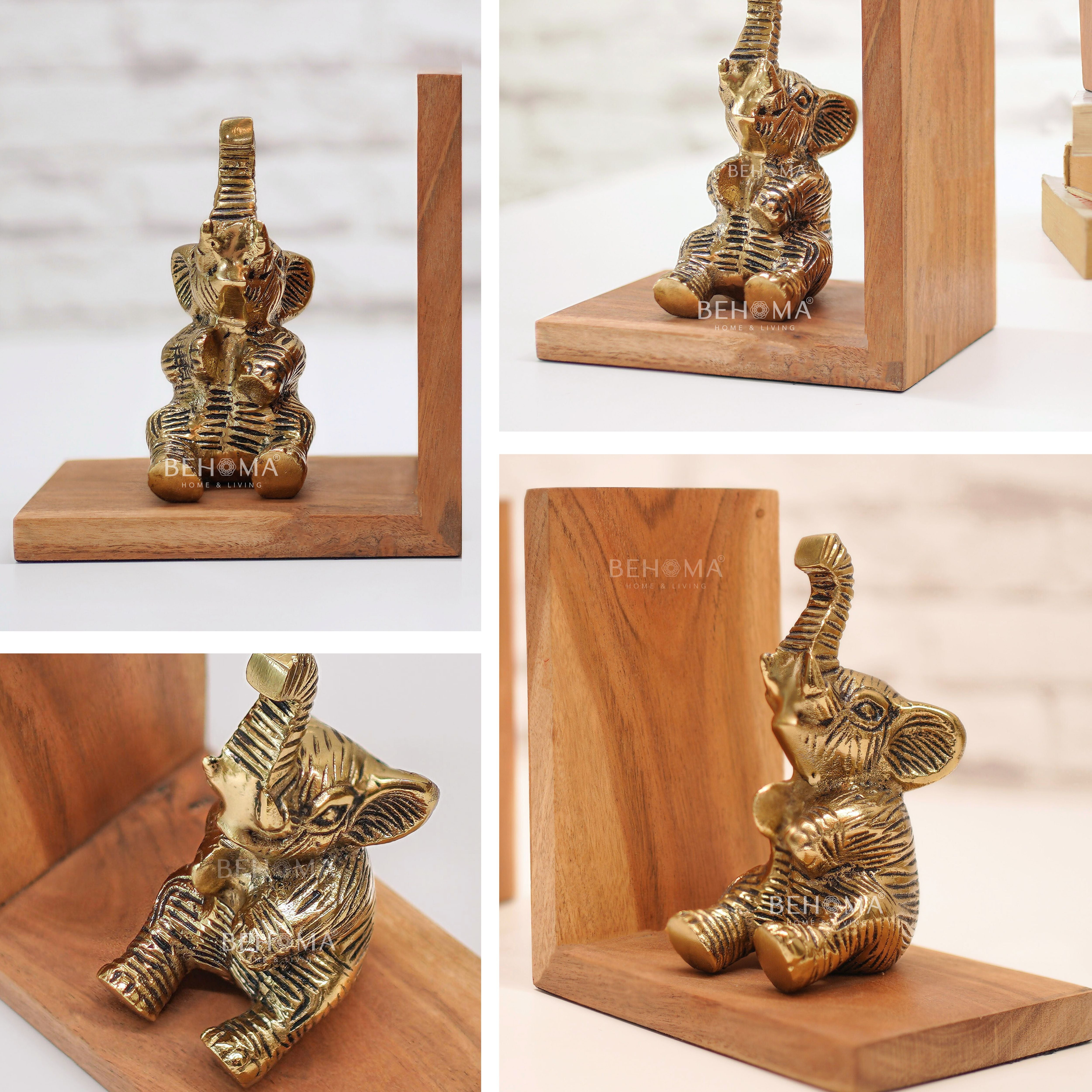 Elephant bookends set