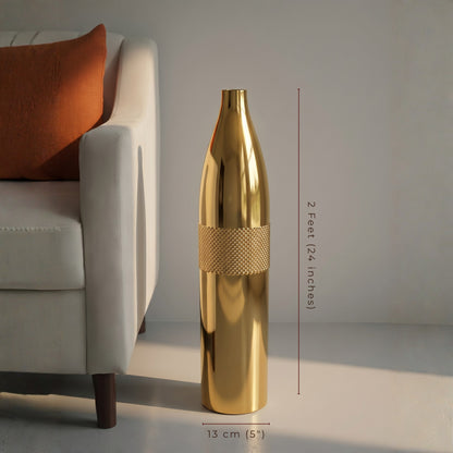 Gold Mesh Floor Vase