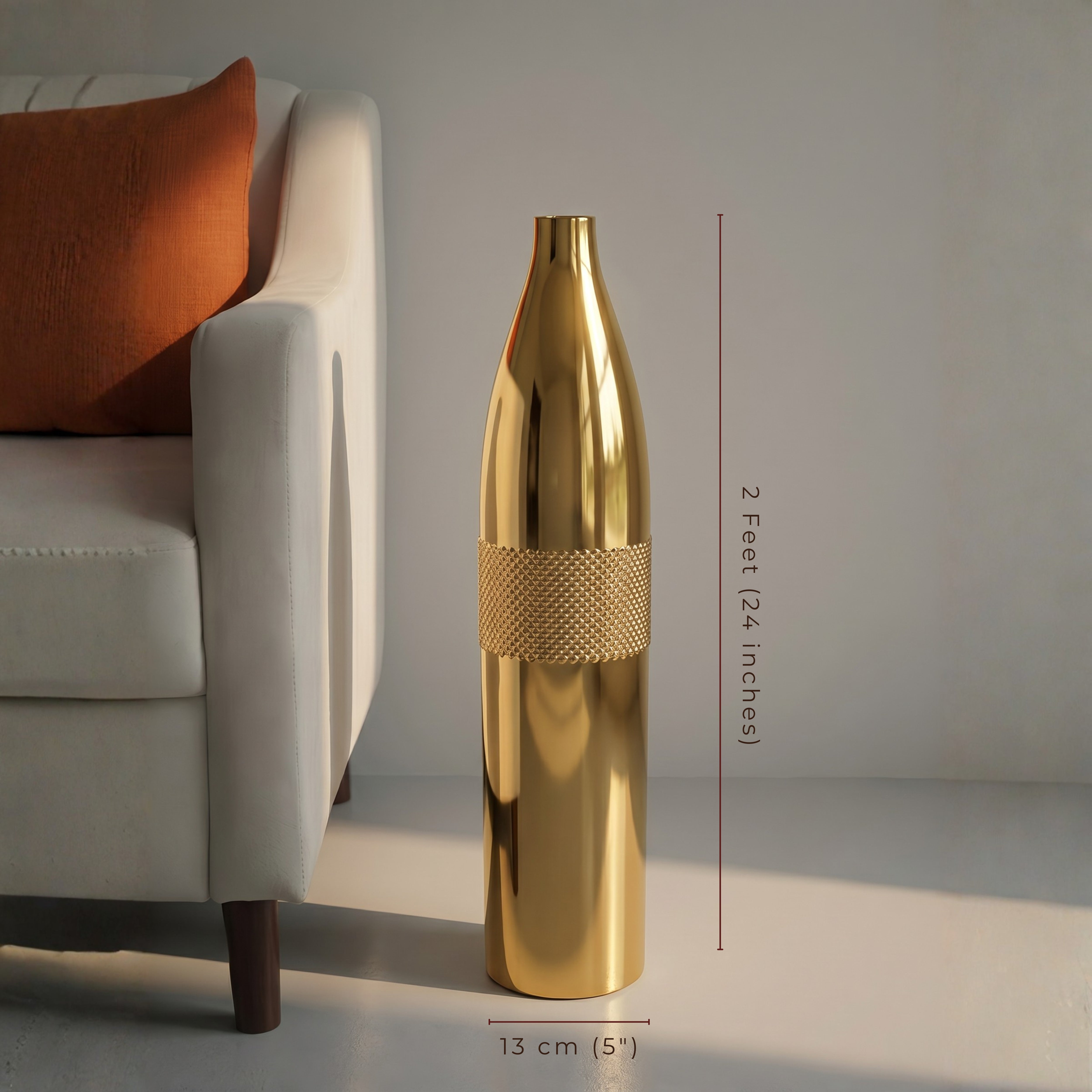Gold Mesh Floor Vase