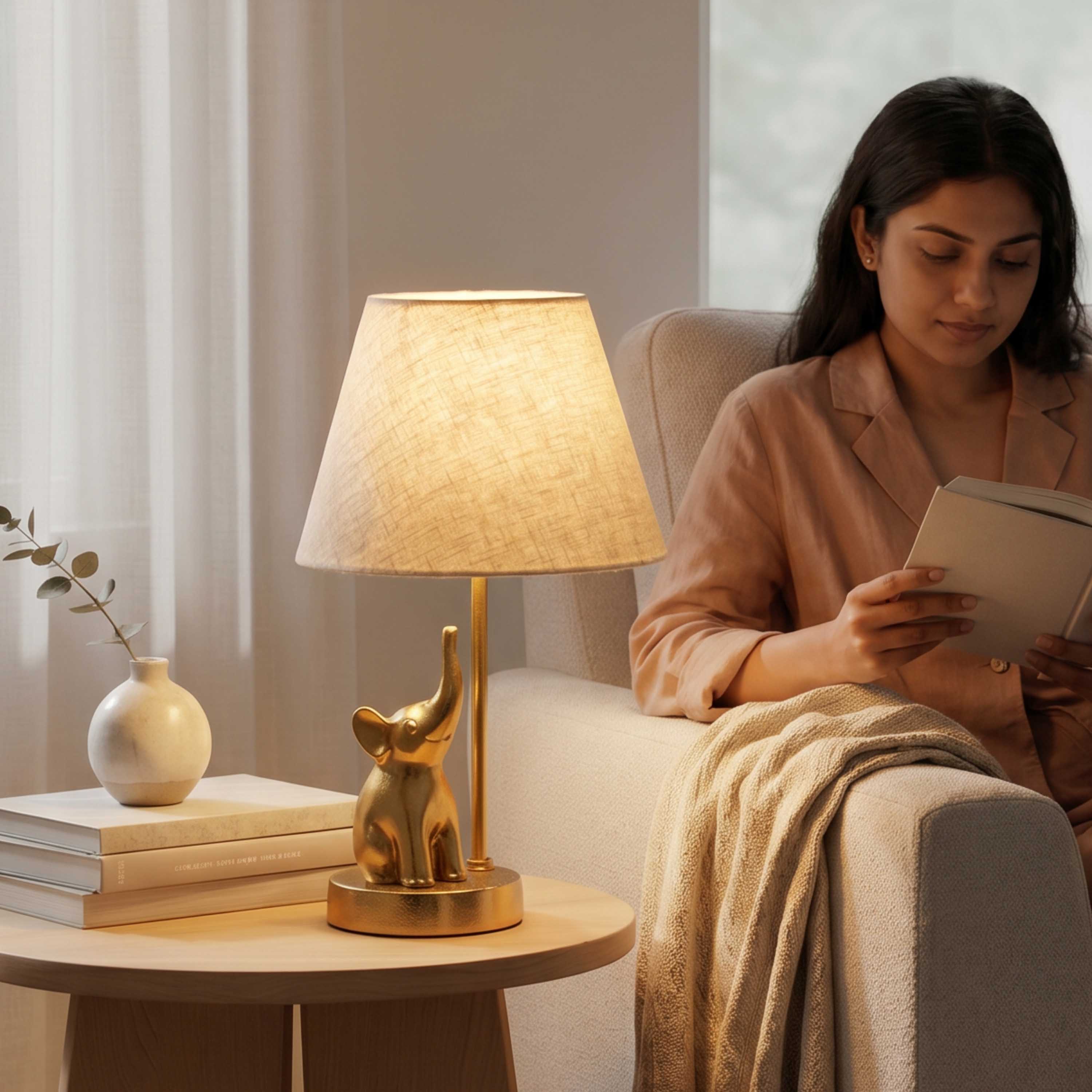 Elephant Figurine Table Lamp