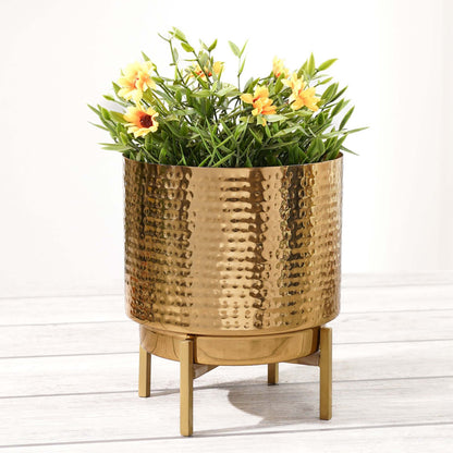 Hammered Metal Planter, Small (Planter Only)