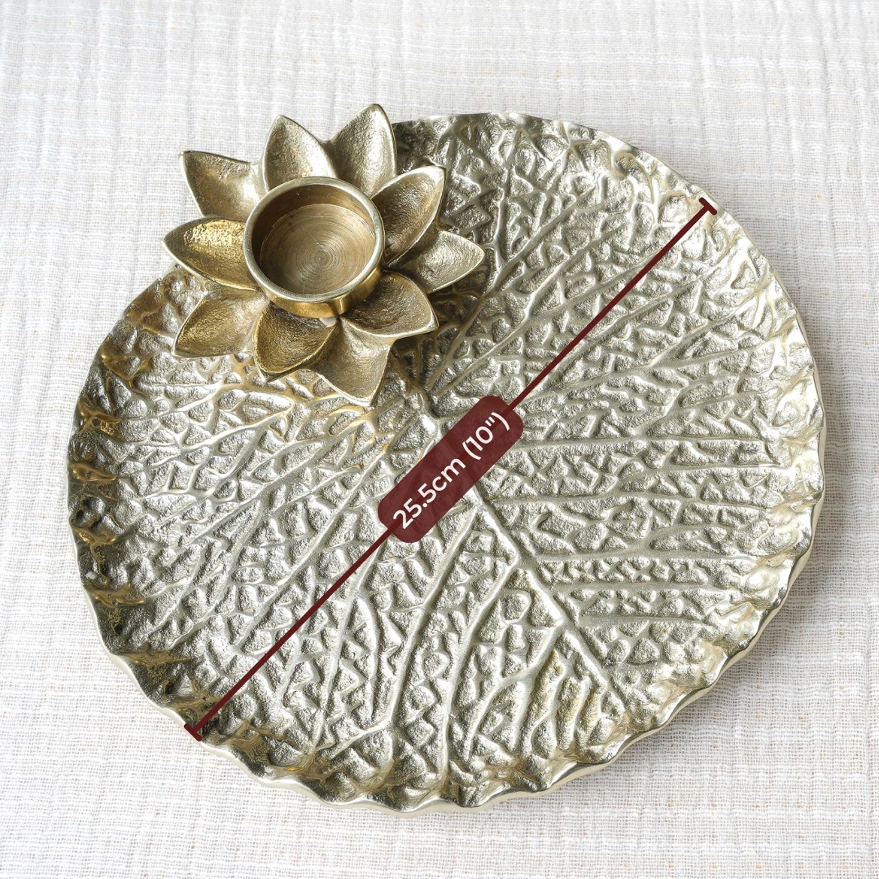 Lotus Leaf Metal Thali