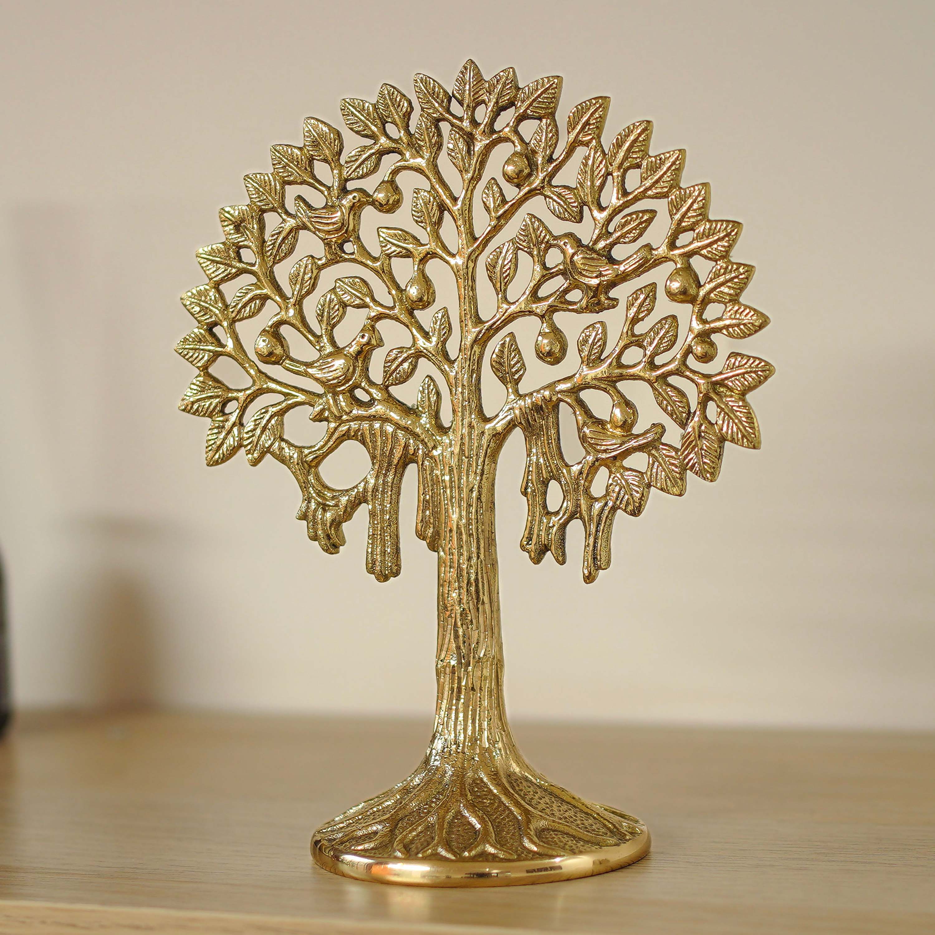 Pure Brass Kalpvriksh with Birds (7 inch)