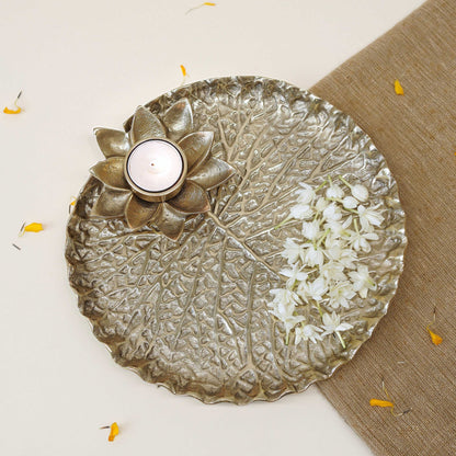 Lotus Leaf Metal Thali