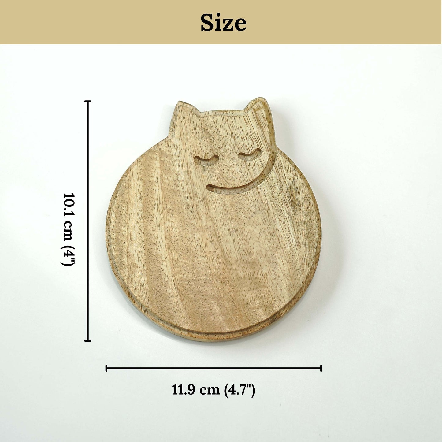 Sleepy Cat Wooden Coaster, Set of 4