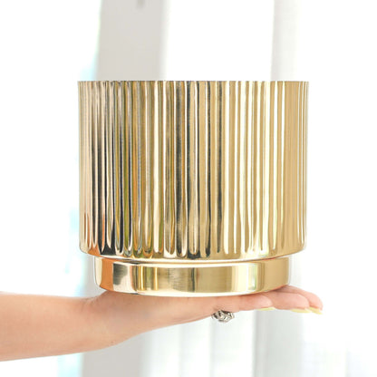Metal Fluted Planter, Set (Planter Only)