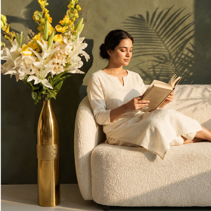 Gold Mesh Floor Vase