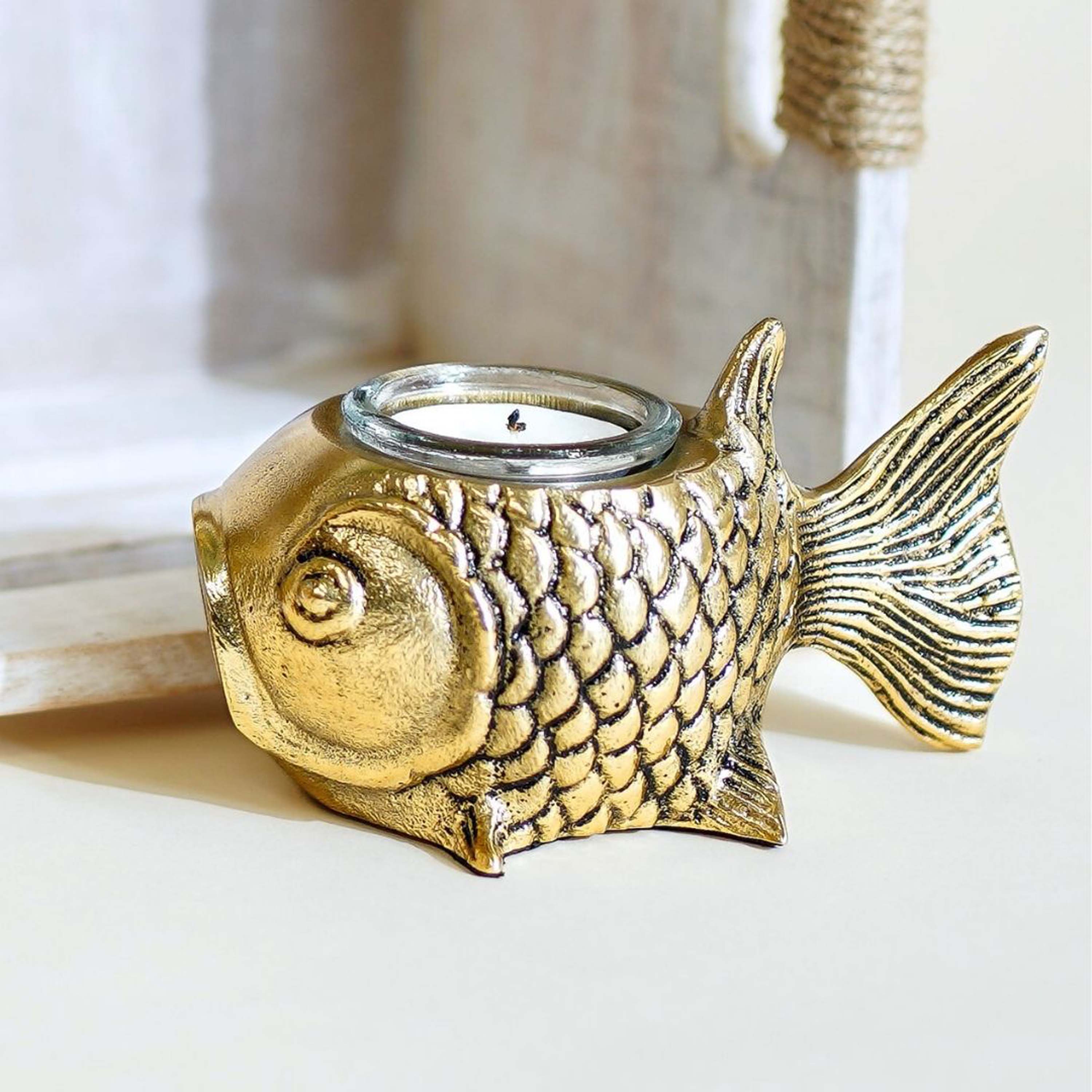Metal Fish Candle Holder