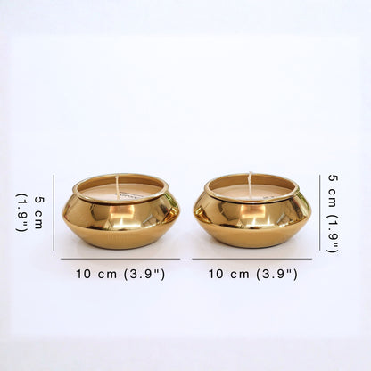 Metal Pebble Pot Scented Candle, Set