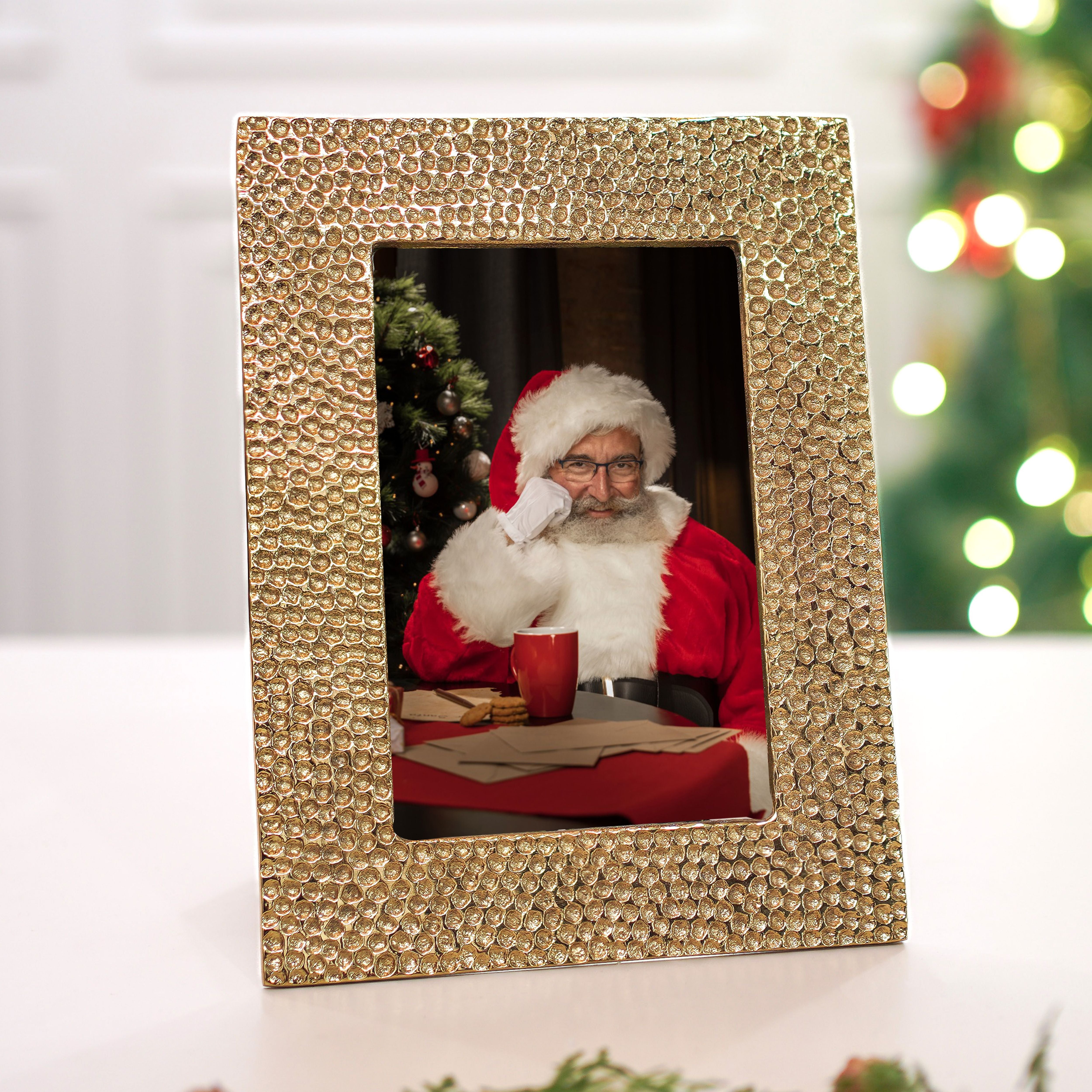 Hammered Photo Frame, Gold, Large