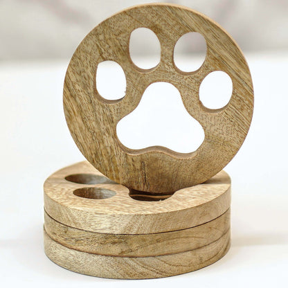 Woody Paw Print Coaster Set
