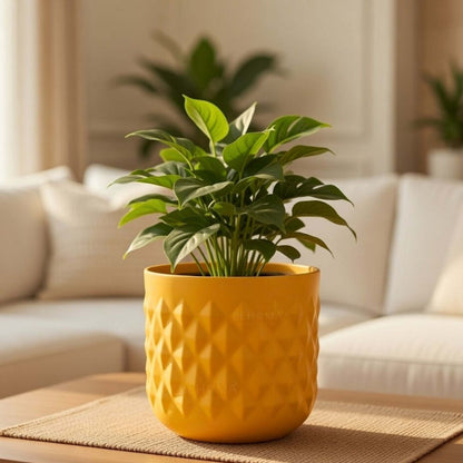 Pineapple Metal Planter, Yellow (Pot Only)
